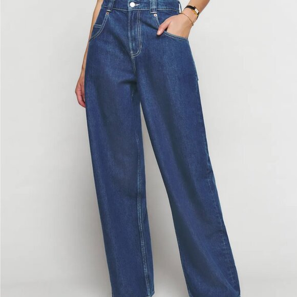 REFORMATION JEANS Denim - Reformation Blue Wide-Leg Jeans